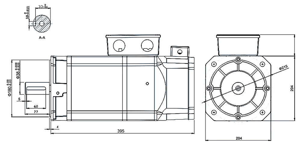 5 hp (3.7 kW) AC Servo Spindle Motor, 24 Nm, 1460 rpm