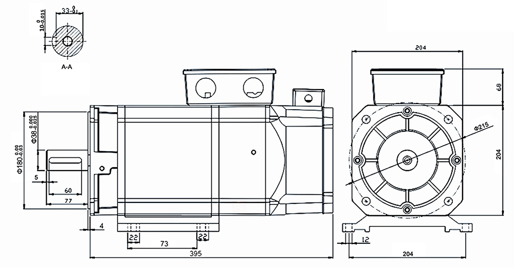 5 hp (3.7 kW) AC Servo Spindle Motor, 24 Nm, 1460 rpm
