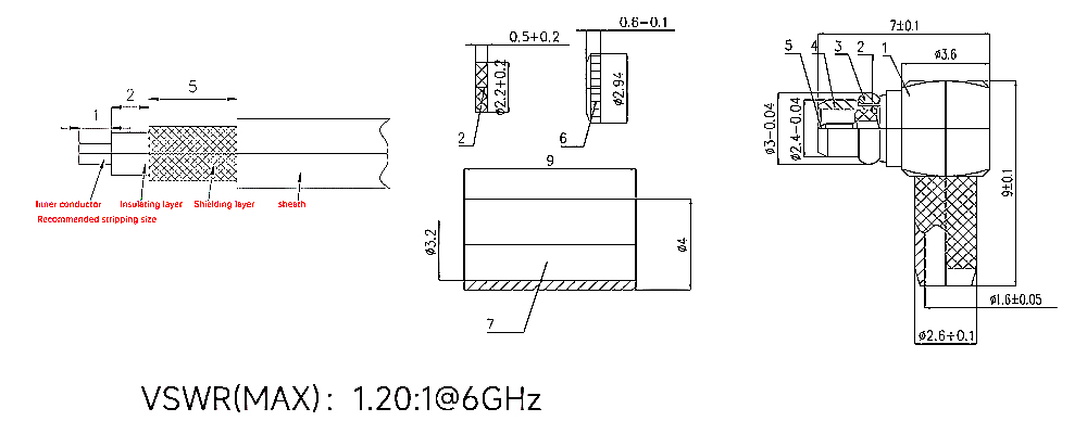 MMCX 90 Degree Angle RF Coaxial Cable Connector