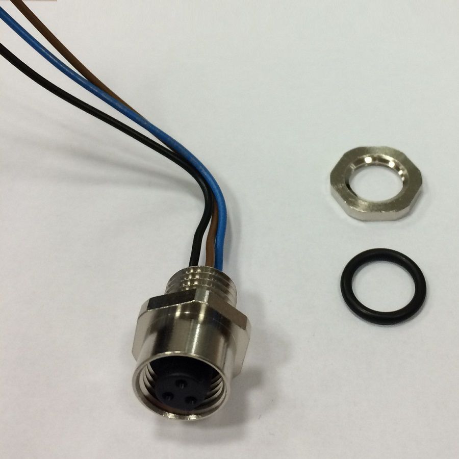 M12 3-Pole Panel Mount Female with 50cm wiring (RKF 3U/0,5M)