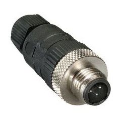 M12 3-Pole Straight Male Connector (RSC 3U/7)