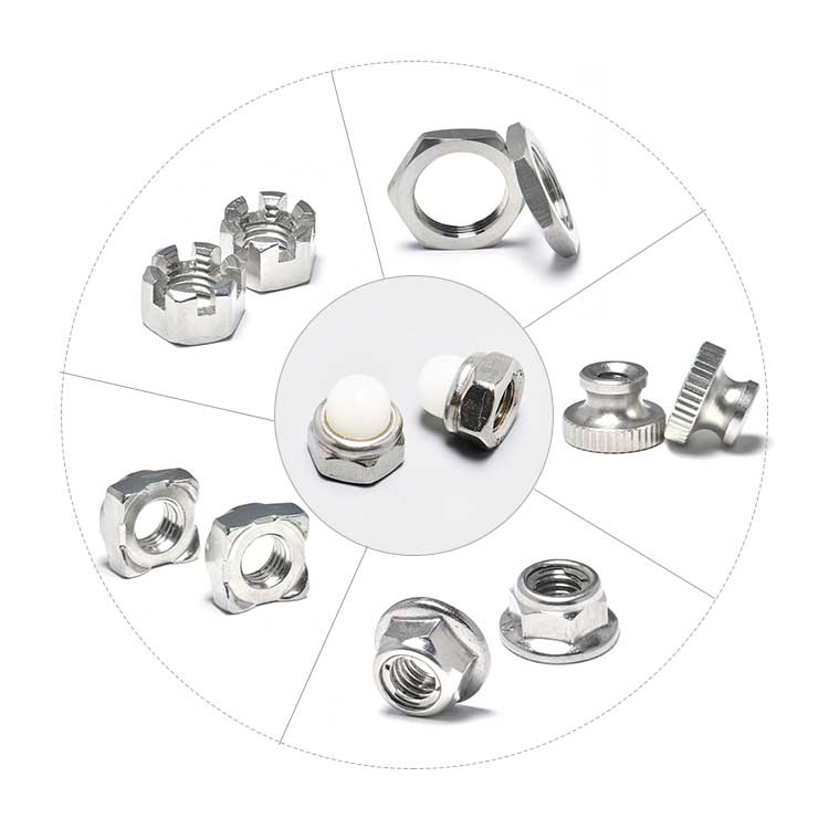 Bolt And Nut 316 Stainless Steel Carbon Steel Hex chamfered Nut Plain Finish M3 M6 M8 M10 M12 Hex Bolt Screw Chamfered Nut