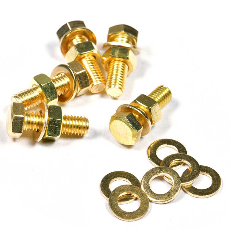 DIN933 DIN931 Allen Bolts Brass Hex Head Bolts Assembled with DIN934 Hex Nut and DIN125 Flat Washer