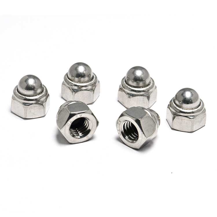 DIN986 Nylon Cap Bolt And Nut Type Lock Nut Insert 304 Stainless Steel DIN986 Hex Domed Head Nuts with Nylon Insert