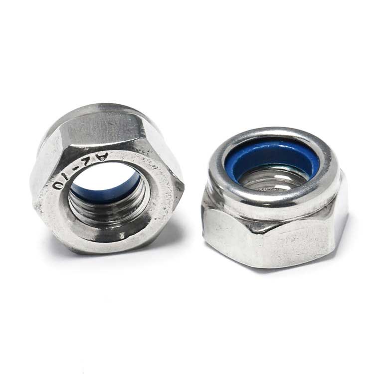 China Metric Heavy Hexagon Insert DIN982 Stainless Steel Hex Nylon Lock Nuts