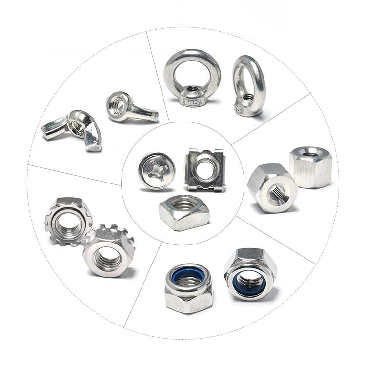 Bolt And Nut Square Female Square Corner Nut Chamfer Galvanized Carbon Steel M5 M6 M8 M10 Square Bolt Nuts