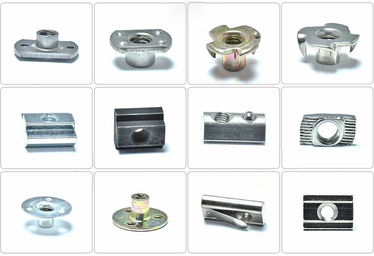 High Quality M6 M8 DIN928 Carbon Steel T Nut Clips Square Weld Nuts with Holes
