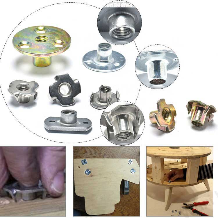 High Quality M6 M8 DIN928 Carbon Steel T Nut Clips Square Weld Nuts with Holes