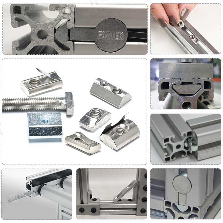 High Quality Stainless Steel Hammer Sliding Aluminum Profile T Spring Slot Nuts