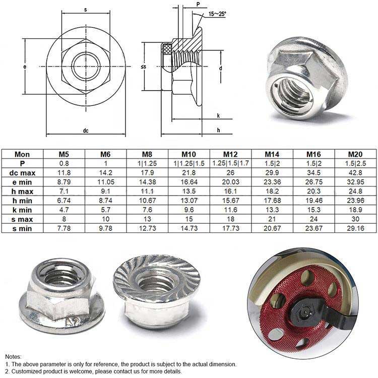 Nickle Plated Support DIN6927 Stainless Steel Titanium Nut All Metal Hex Flange Lock Nut