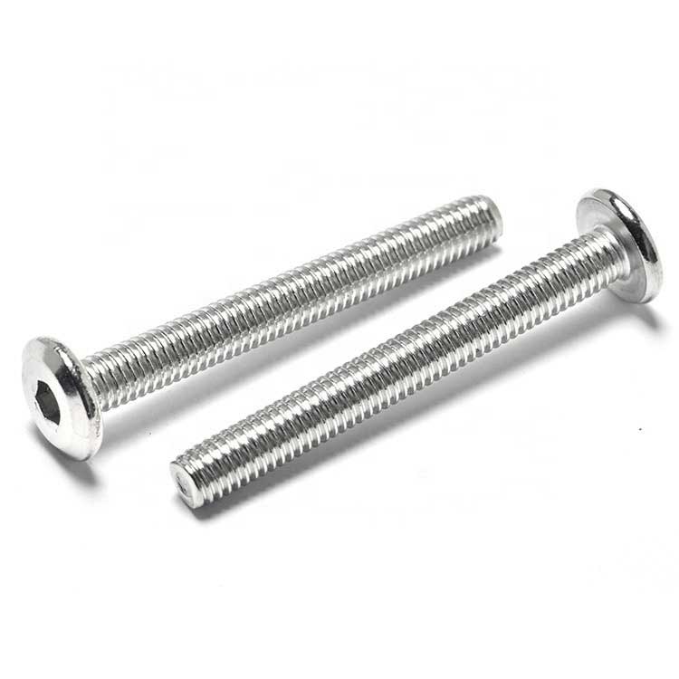 China Supply SS 304 316 Stainless Steel M4 M5 M6 Hex Socket Chamfered End Flat Headed Screw