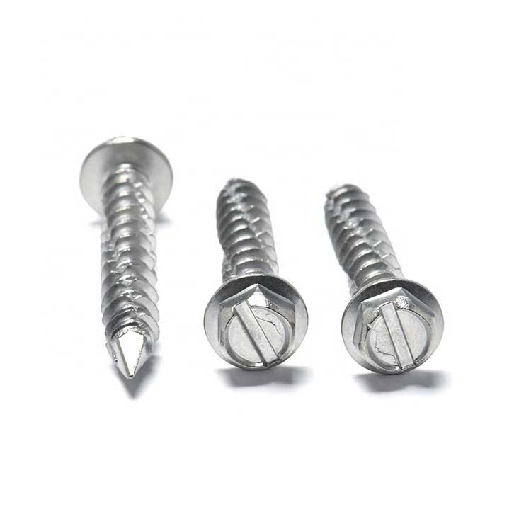 Customized Used for furniture Indented and Slotted Stainless Steel Hex Wafer Head Hi-Low Thread Wood Screws