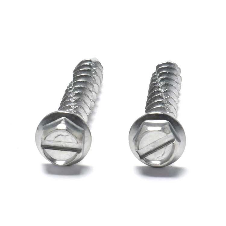 Customized Used for furniture Indented and Slotted Stainless Steel Hex Wafer Head Hi-Low Thread Wood Screws