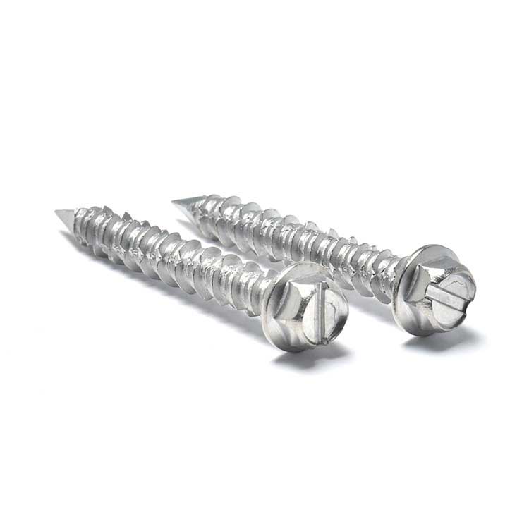 High Quality 304 Self Tappers Hexagon Slotted Wafer Deck Tek Wood Screws