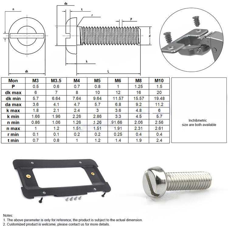 #8 x 2-1/2" Slotted Pan Head Sheet Metal Screws Stainless Steel 18-8 Slotted Pan Head Screws