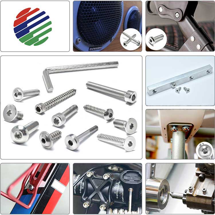 Profile Accessories SS304 SS316 M6 M8 M10 Black Hex Button Head Allen Key Bolt Socket Screw