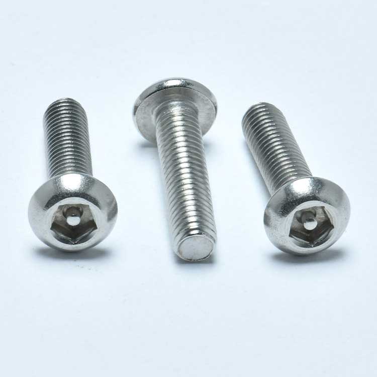 Stainless Steel M5 M6 Button Head Screw 5-Point Pentagon Socket with Pin Security Machine Screws