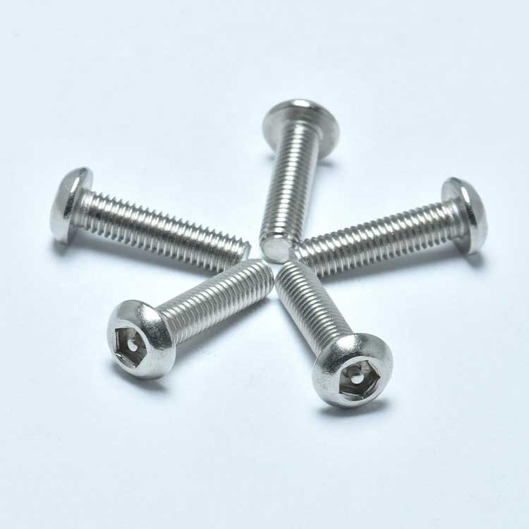 Stainless Steel M5 M6 Button Head Screw 5-Point Pentagon Socket with Pin Security Machine Screws