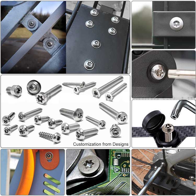 Stainless Steel SS304 316 Custom M2 M4 M6 M8 Y type CSK Head Security Screws