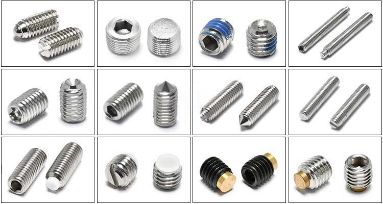 Stainless Steel 304 M2 M3 M4 M6 M8 Flat Cone Dog Cup Torx Hex Socket Set Screws