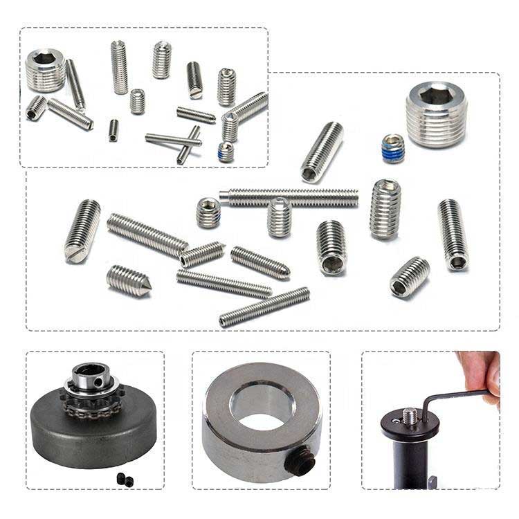 Stainless Steel 304 M2 M3 M4 M6 M8 Flat Cone Dog Cup Torx Hex Socket Set Screws