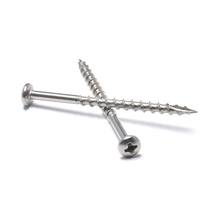 SS304 Coarse Thread Phillips Pan Head Wood Decking Screws With Cutting Point