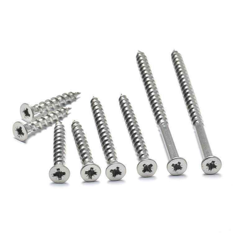 SS304 Coarse Thread Phillips Pan Head Wood Decking Screws With Cutting Point