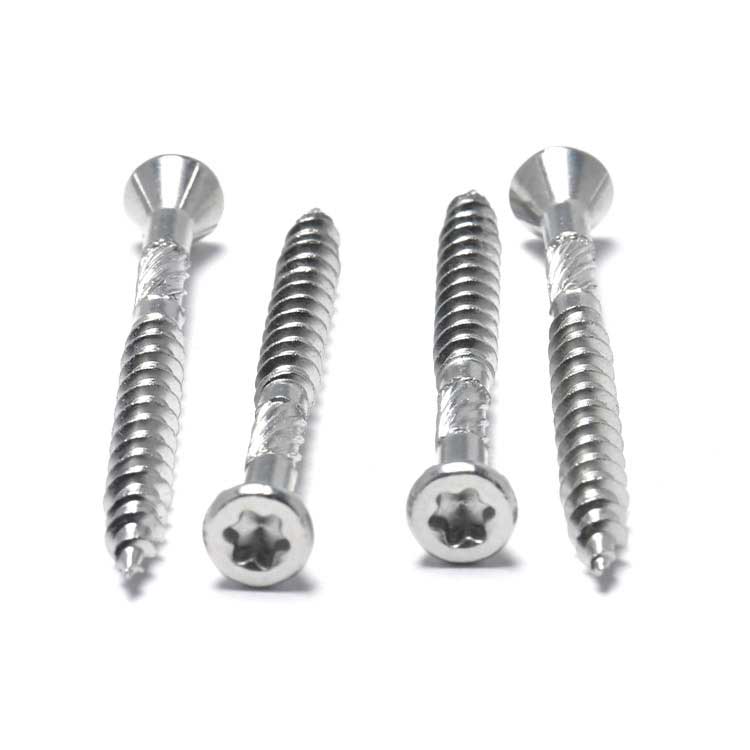 Stainless Steel 304 316 410 or Zinc Plated Torx Socket Small CSK Head with Ribs Wood Screws