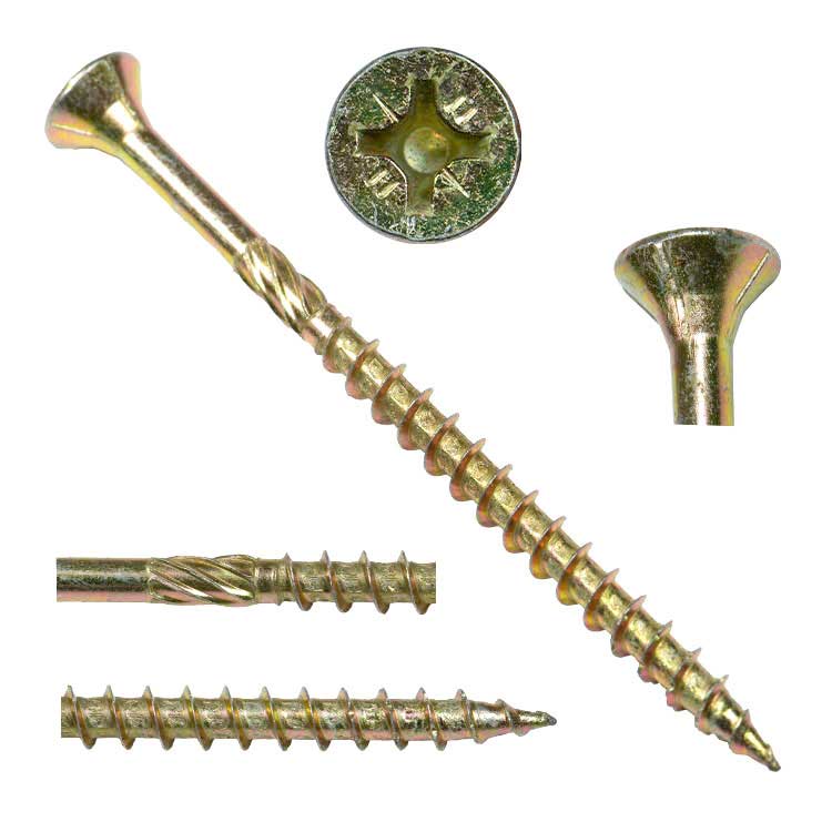 Steel Fix Wooden Structures With High Strength  Steel Pozidriv Double CSK Head Wood Screws with Knurled Body