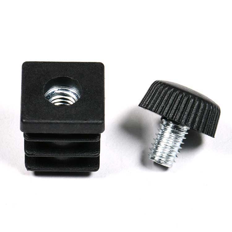 Steel Plastic Flat Head Thumb Screws and Assembled Square Plastic Nuts
