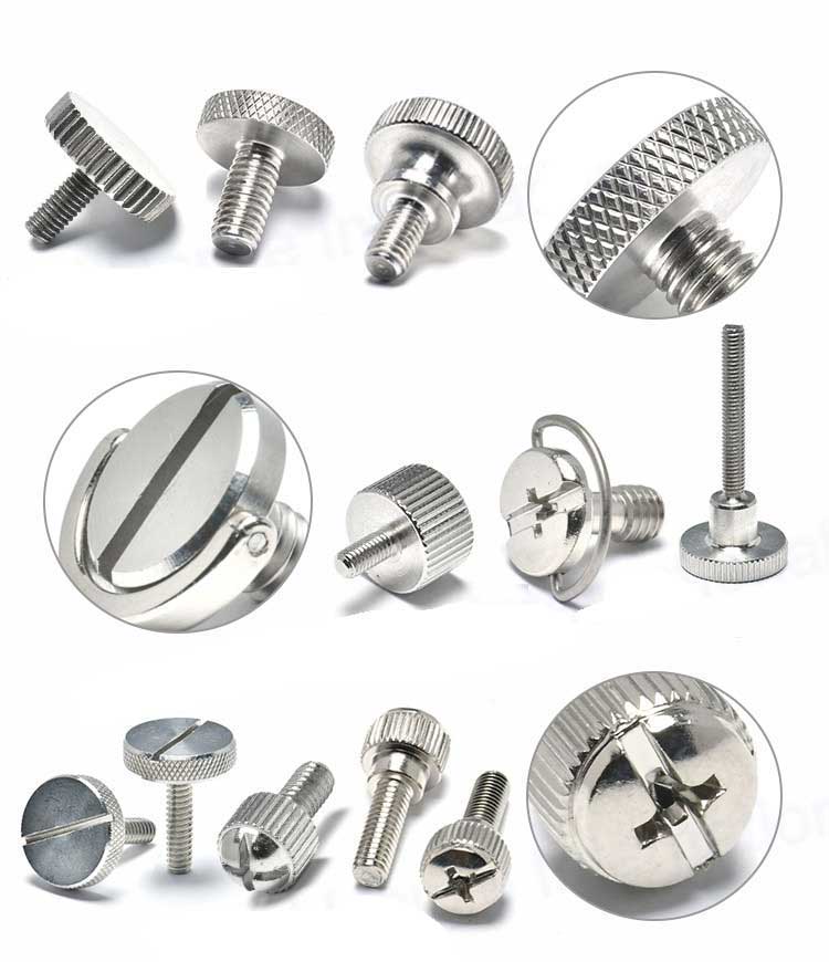 Steel Quick Install  Plastic Knurling Flat Head Thumb Screws