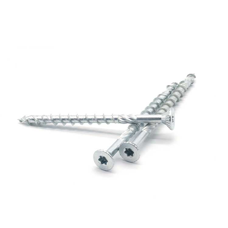 Steel Torx Socket Double CSK Head Wood Screws with Knurled Body