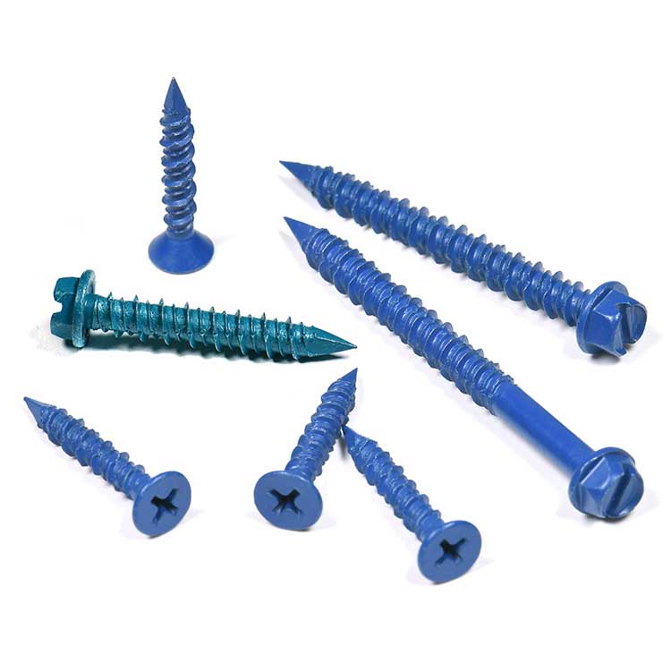 Blue Ceramic Coating Indented and Slotted Hex Wafer Head Hi-low Notched Thread Self Tapping Screw with Diamond Point