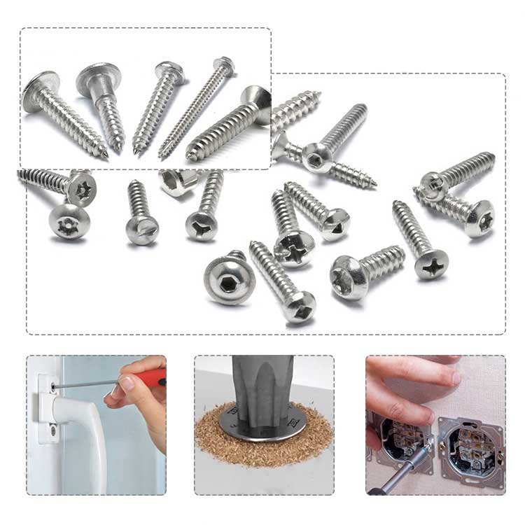 Blue Ceramic Coating Indented and Slotted Hex Wafer Head Hi-low Notched Thread Self Tapping Screw with Diamond Point