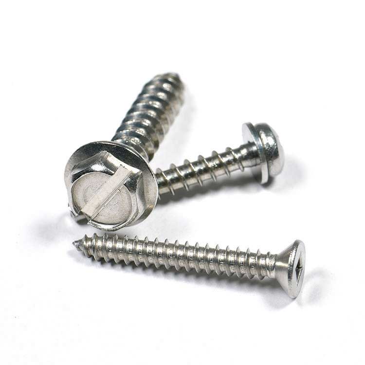 Used for Furniture Stainless Steel 304 316 Indented and Slotted Hex Wafer Head Wood Screws with High Strength