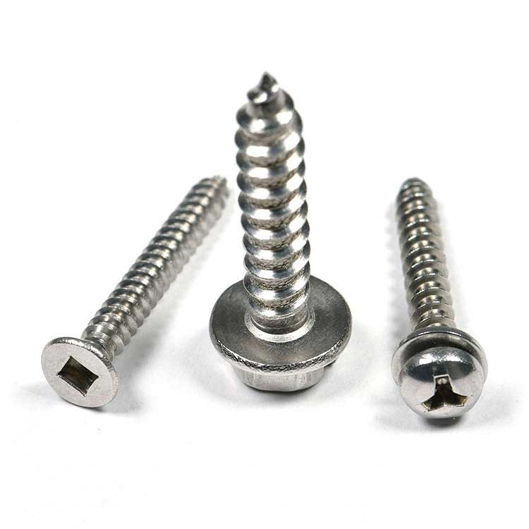 Used for Furniture Stainless Steel 304 316 Indented and Slotted Hex Wafer Head Wood Screws with High Strength