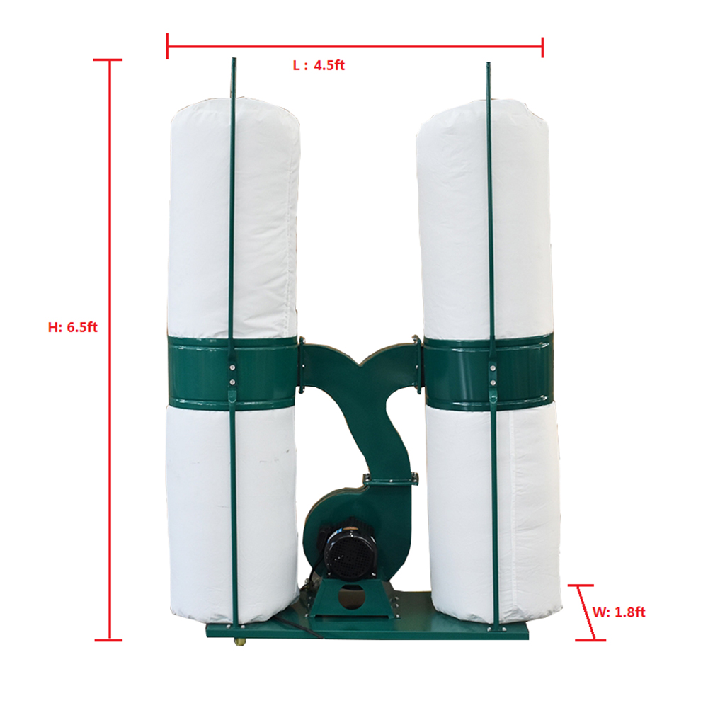3HP Dust Collector, Wood Powder Vacuum Cleaner, for Woodworking Machine, 4'' Inlet,1883 cfm 110V 60HZ