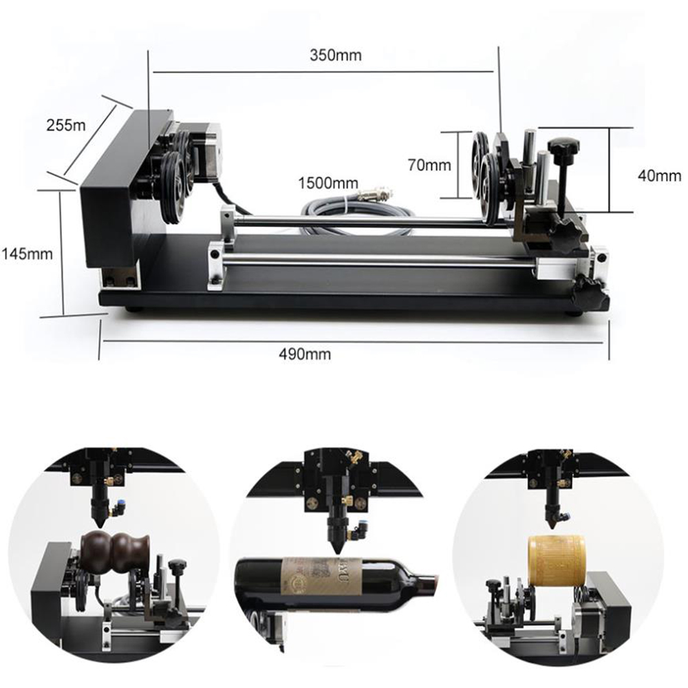 4 Roller Rotary Axis for Laser Engraving Machine Rotation Axis Rotary Engraving Attachment With 4 rollers 3phase Stepper Motors