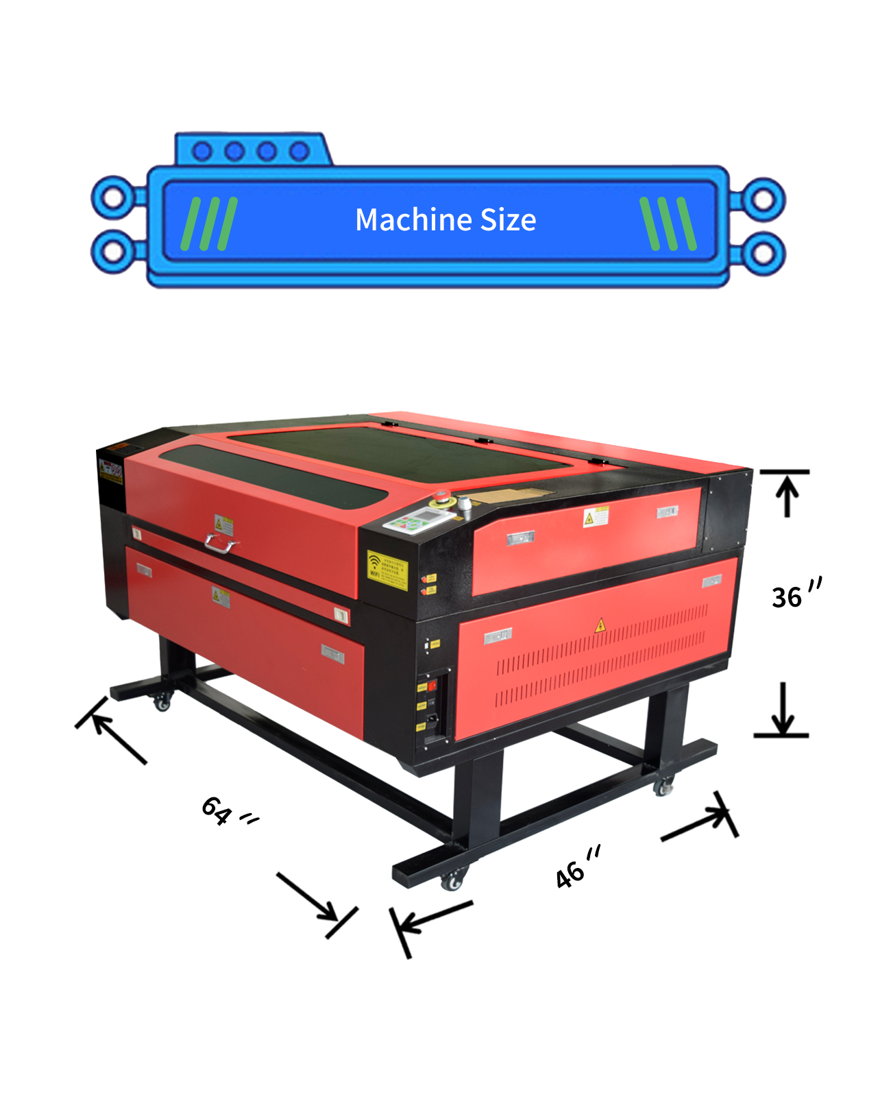 130W Co2 Laser Engraving Cutting Machine 39 ³/₈ x 31 ¹/₂ Inch Laser Engraver Wifi Off-line Control Auto Laser Compatible With LightBurn Software