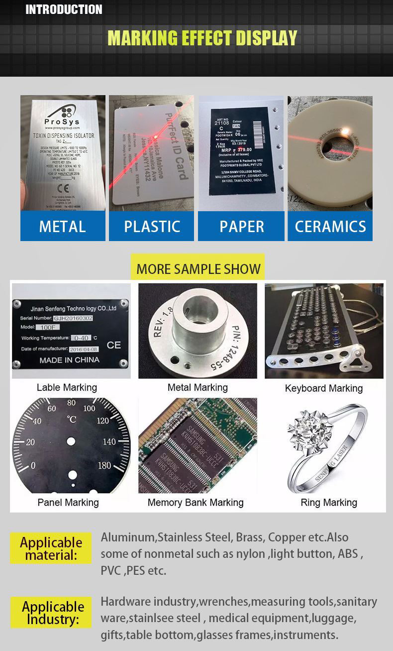 30W Fiber  Laser Engraver,Rotary Laser Marking Machine 6.9"*6.9"