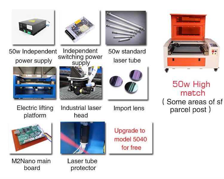 50W 5040 Laser Engraving Machine 20" x 16" Cutter for Wood Acrylic FDA