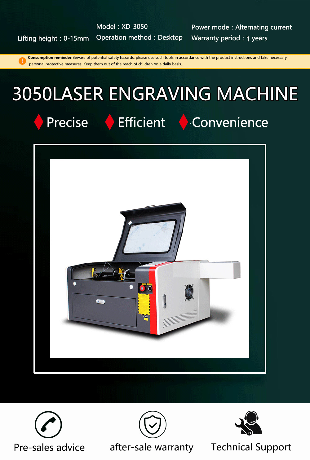60W DIY 3050 CO2 Laser Engraving Machine 20" x 12" RuiDa Cutter Wood