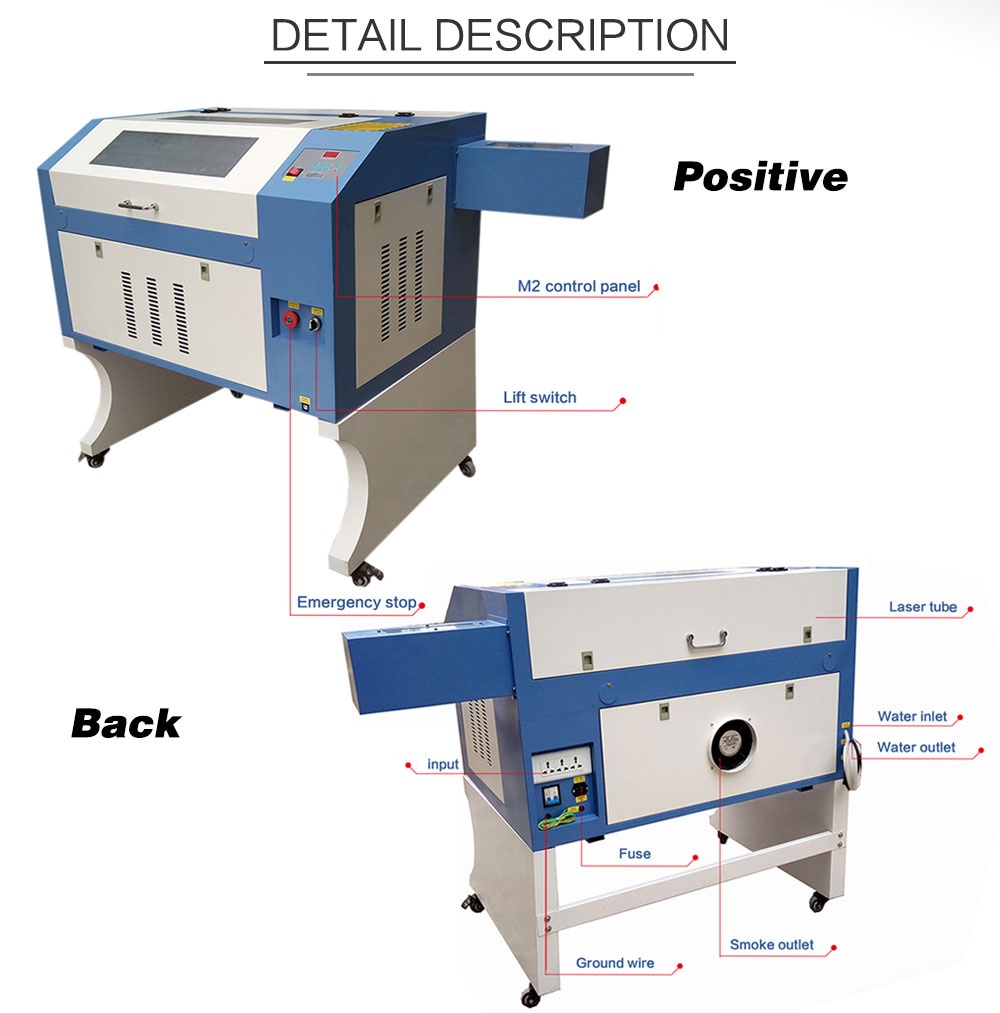 80W 24 x 16 Inches CO2 Laser Engraver Electric Lifting Platform FDA
