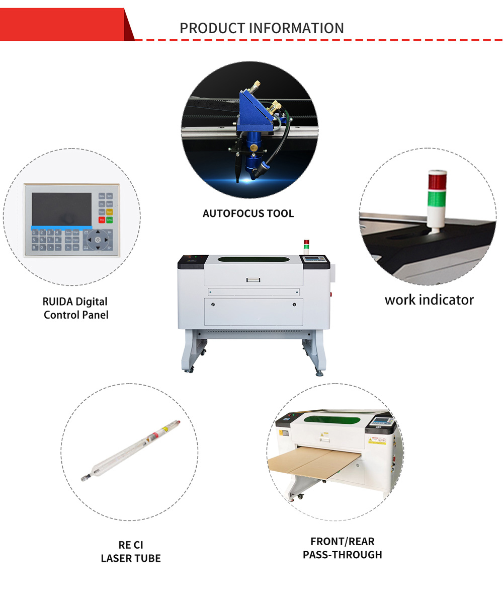 Co2 Laser Engraving Cutter Machine 100W 27 ⁹/₁₆ x 19 ¹¹/₁₆ Inch Auto laser Compatible With LightBurn Software Industrial Water Chiller