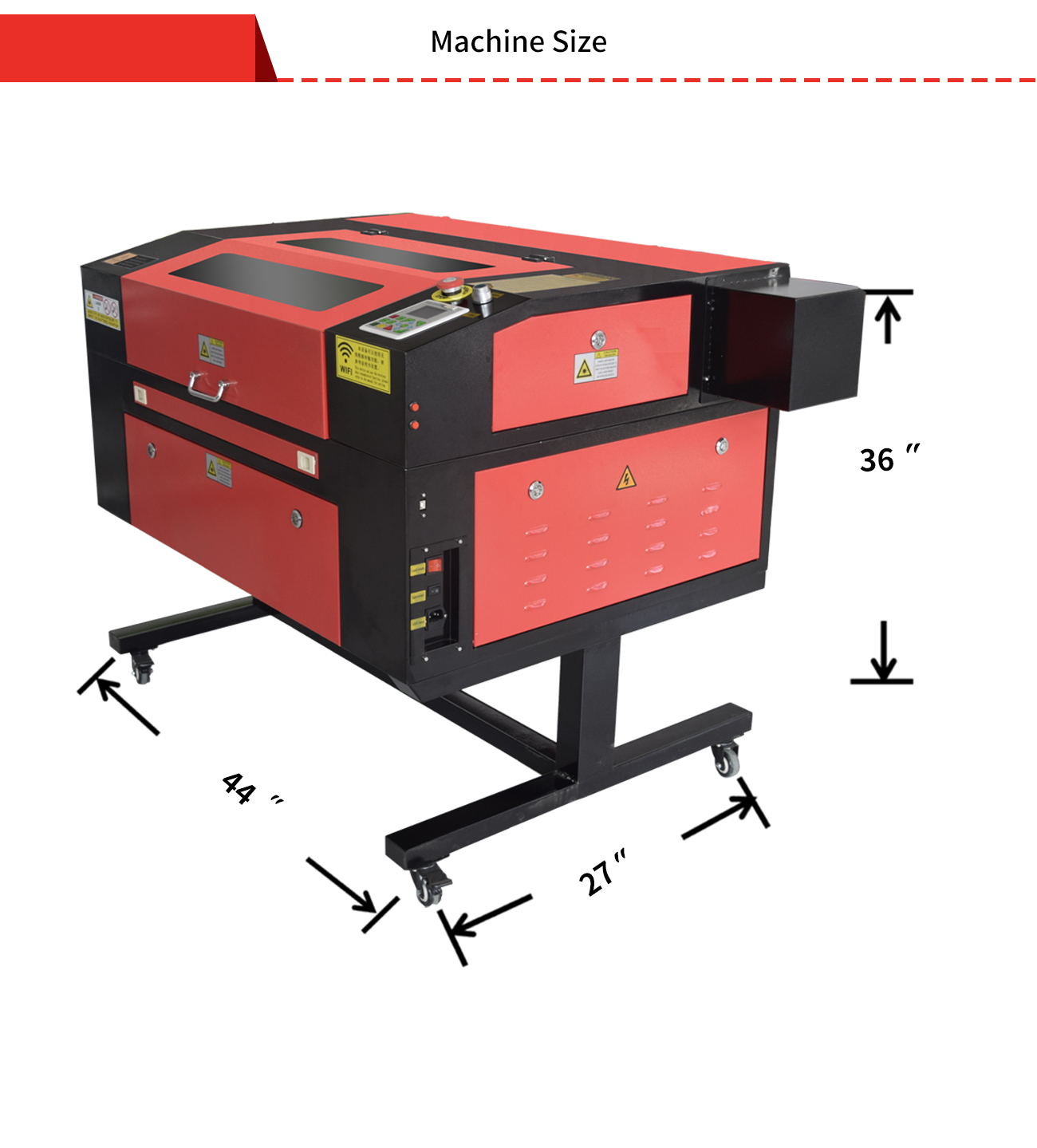 Co2 Laser Engraving Cutting Machine 80W Wifi Off-line Control 19 ¹¹/₁₆ x 11 ¹³/₁₆ Inches Compatible With LightBurn Software
