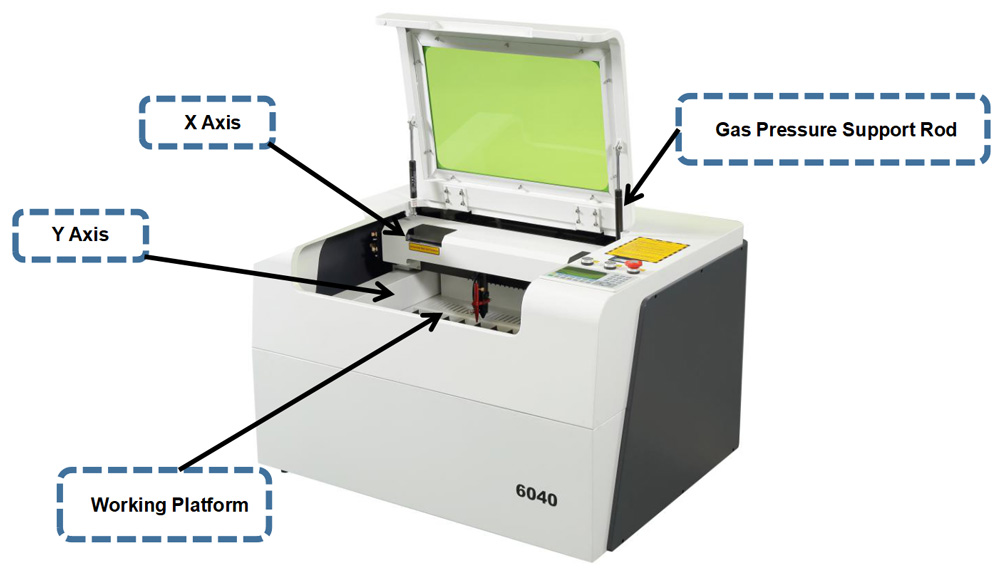 Commercial Grade 24 x 16In 40W CO2 Laser Engraver and Cutter Machine FDA