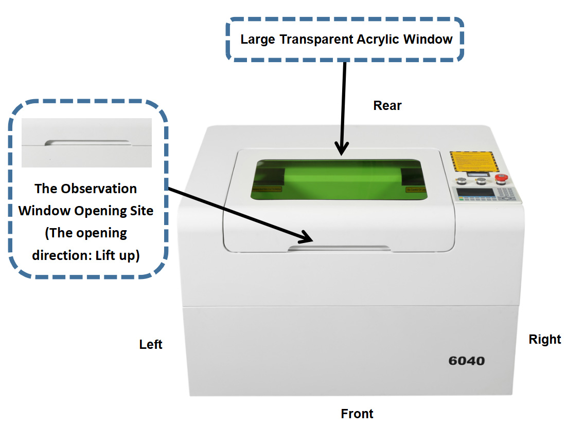 Commercial Grade 24 x 16In 40W CO2 Laser Engraver and Cutter Machine FDA