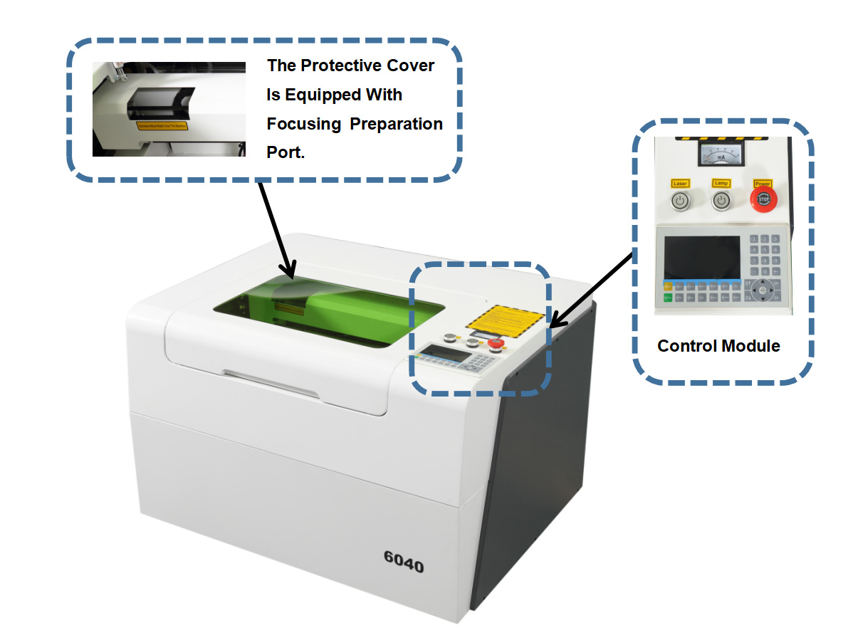 Commercial Grade 24 x 16In 40W CO2 Laser Engraver and Cutter Machine FDA