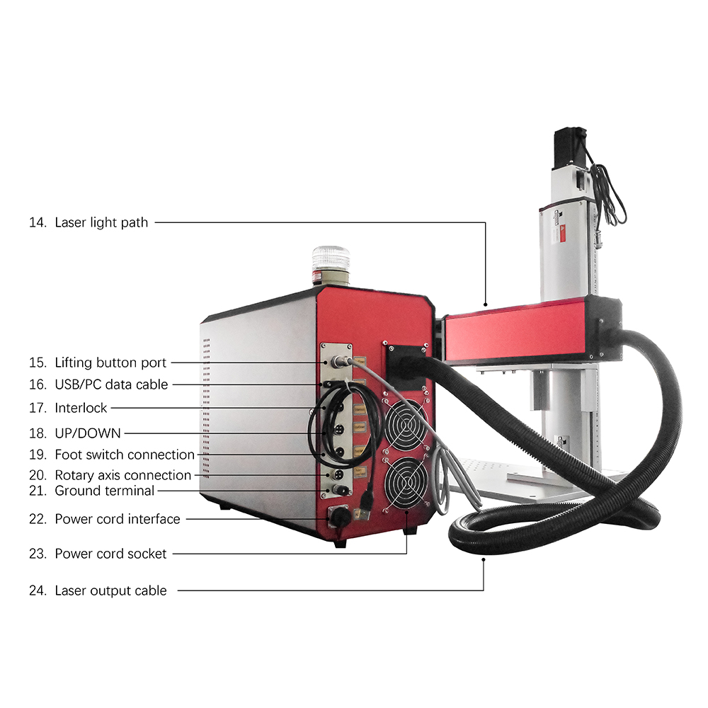 Fiber Laser Marking Machine For Metal Update  MOPA M7 30W Split portable CNC Galvo