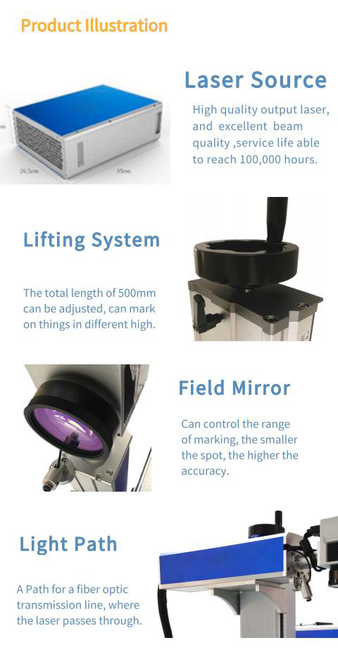 20W Fiber Laser Engraver Marking Machine High Speed Small Size Laser